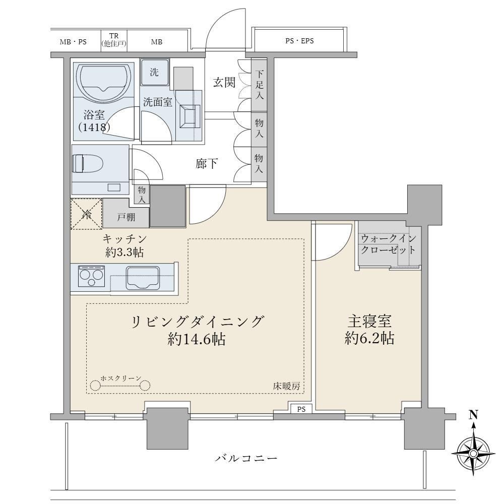 Bright 1LDK Apartment in Brillia Series - Photo 1