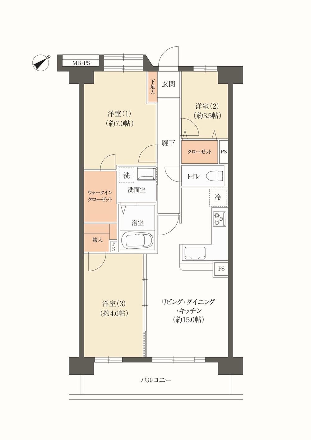 3LDK apartment in Nishi Ward, Sakai, Osaka - Photo 1