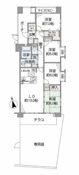 Pet-Friendly 4LDK Apartment in Inage - Photo 1