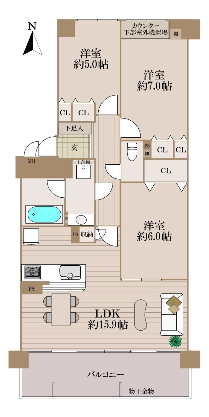 3LDK apartment in Hirakata, Osaka - Photo 1