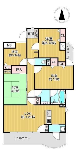 4LDK apartment in Sango, Ikoma District
