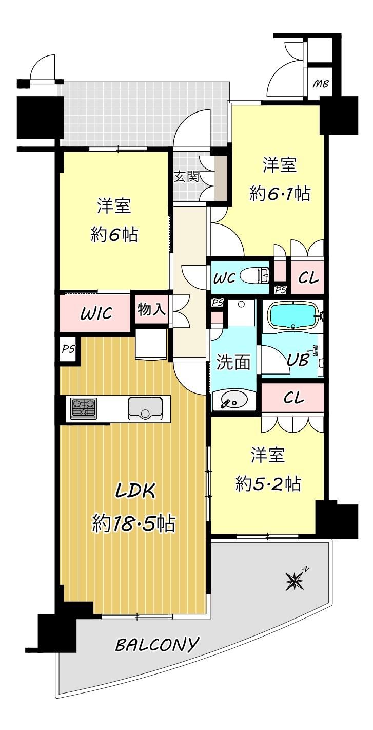3LDK apartment in Suma Ward, Kobe, Hyogo - Photo 1