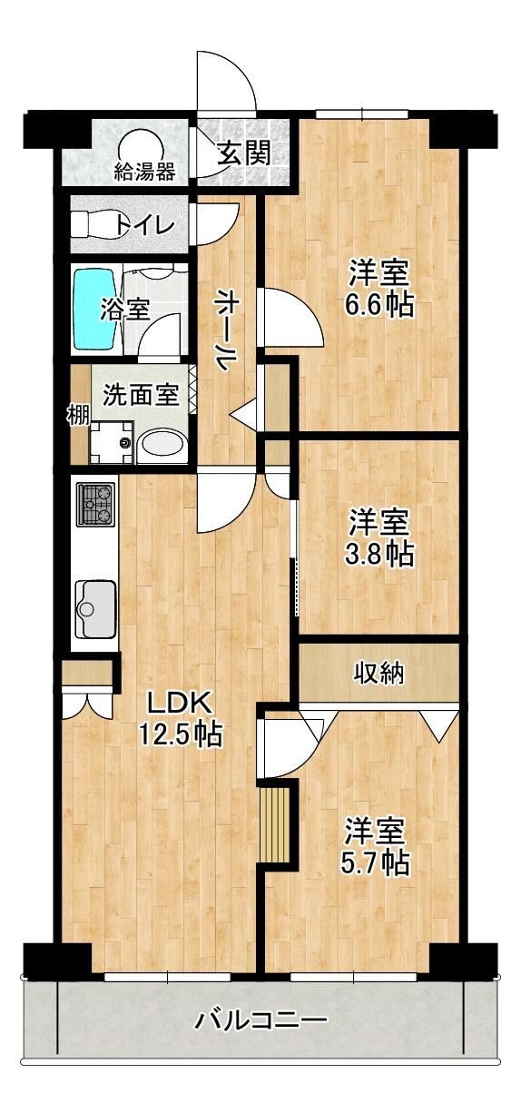 3LDK apartment in Higashiosaka, Osaka - Photo 1
