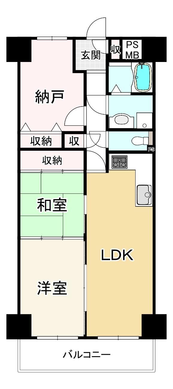 2LDK+S apartment in Sakai Ward, Sakai, Osaka - Photo 1