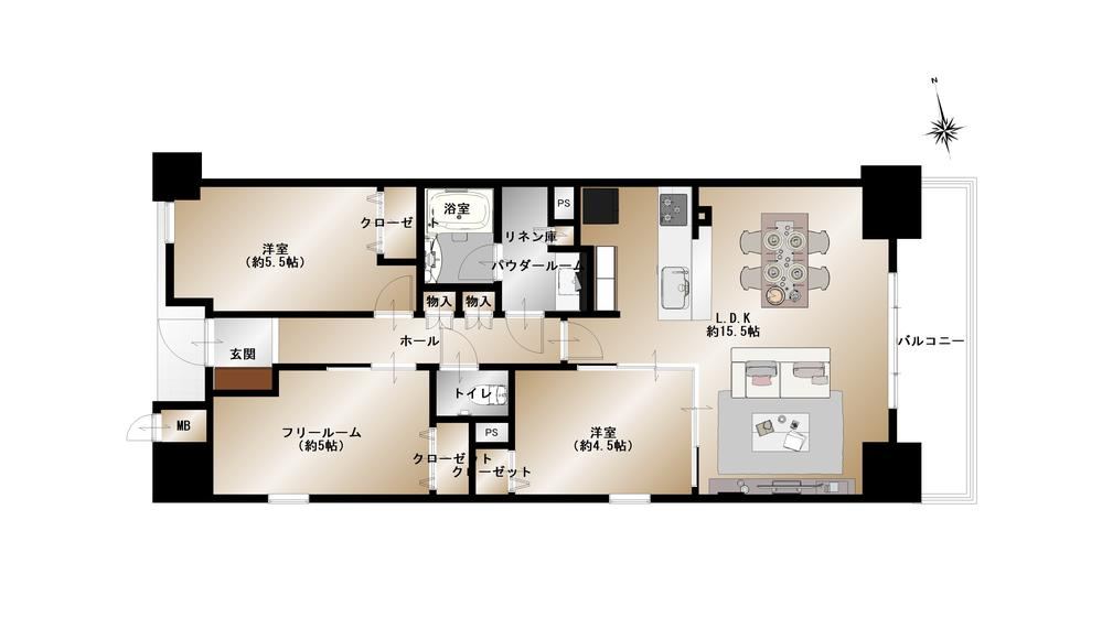 3LDK apartment in Nishinomiya, Hyogo - Photo 1