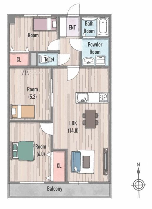 3LDK apartment in Moji Ward, Kitakyushu, Fukuoka - Photo 1