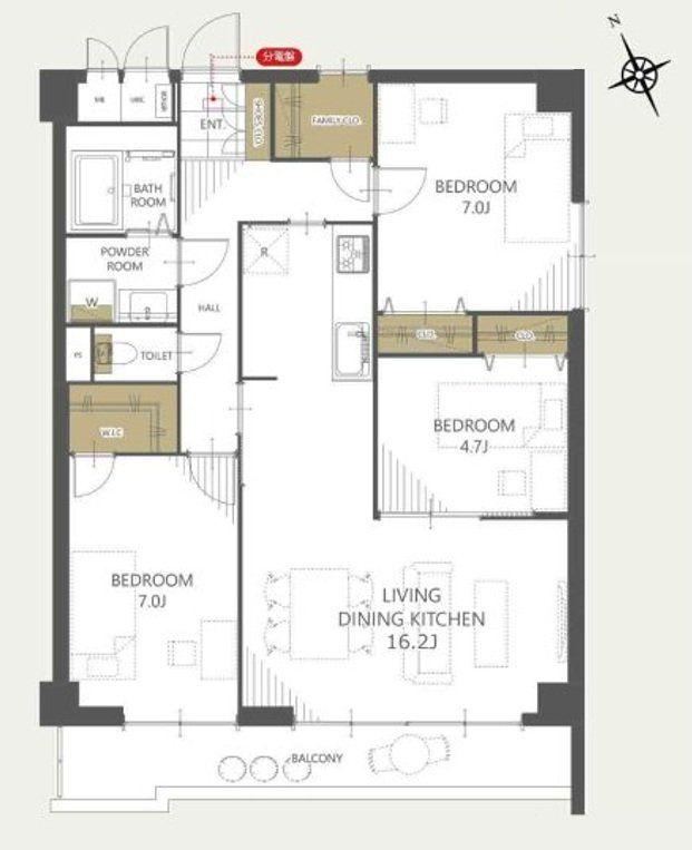3LDK apartment in Toyohashi, Aichi - Photo 1