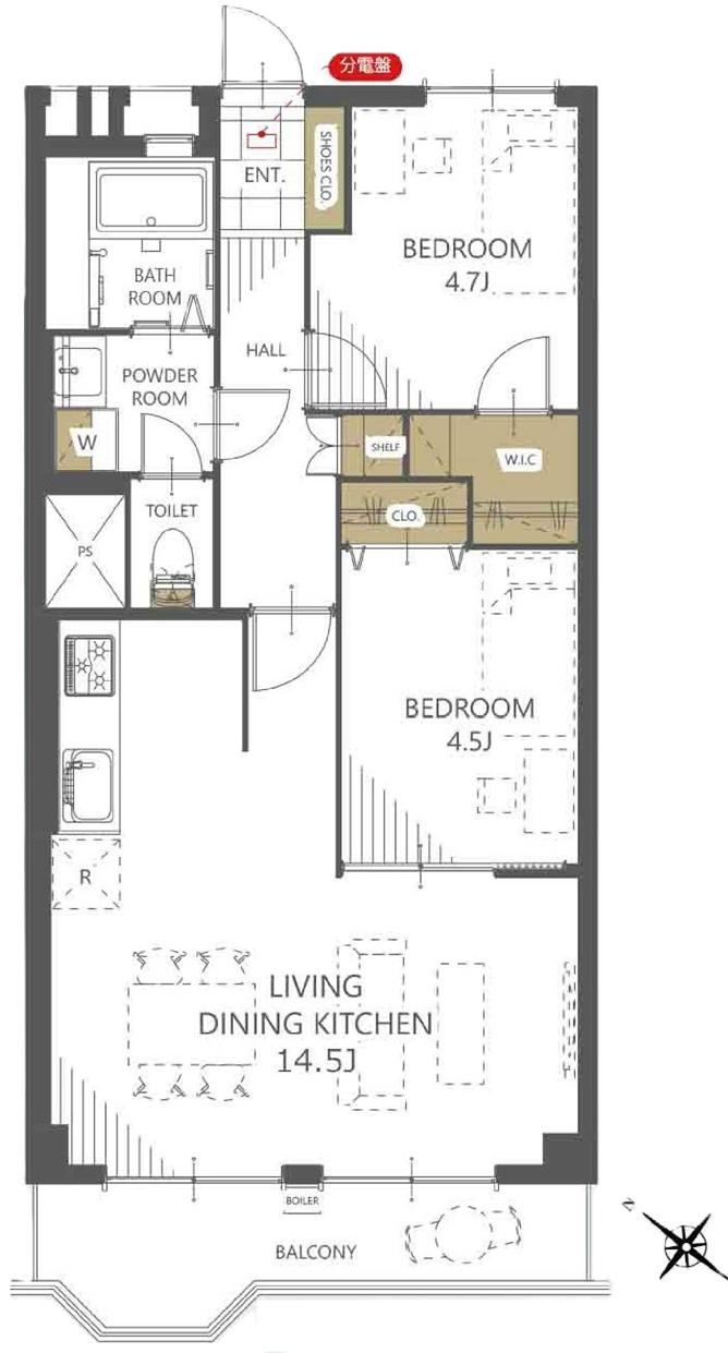 Modern 2LDK with Walk-in Closet in Matsudo - Photo 1