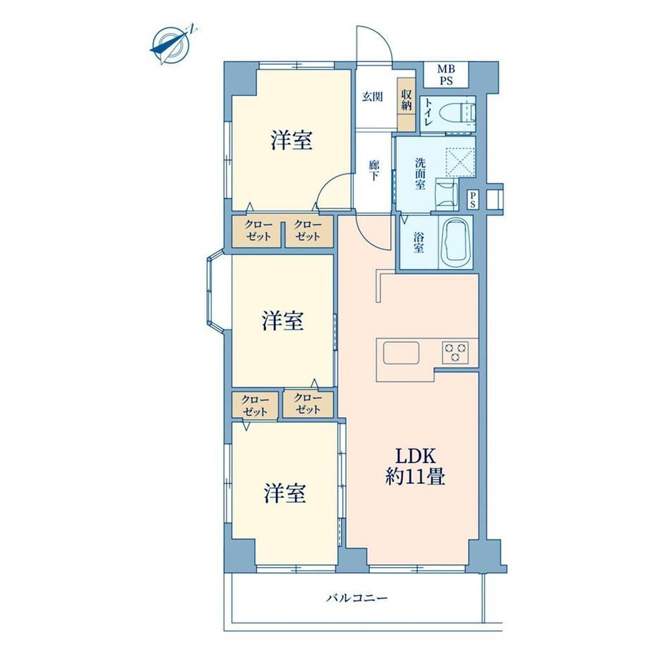 Spacious 3LDK Corner Apartment in Higashiterao - Photo 1