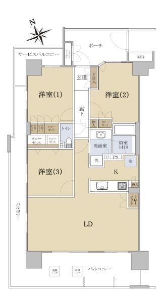 Bright 3LDK Apartment in Tsuruma 7 - Photo 1