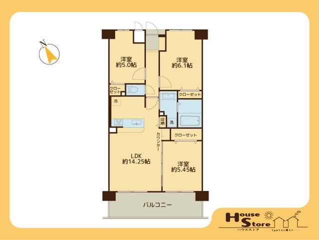 Top Floor 3LDK Apartment with Renovation in Shin-Koshigaya, Saitama - Photo 1
