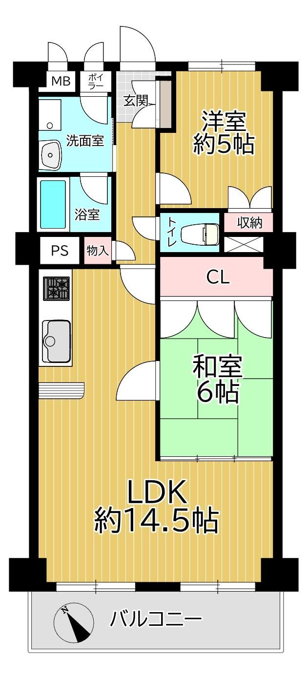 2LDK apartment in Nishinomiya, Hyogo - Photo 1