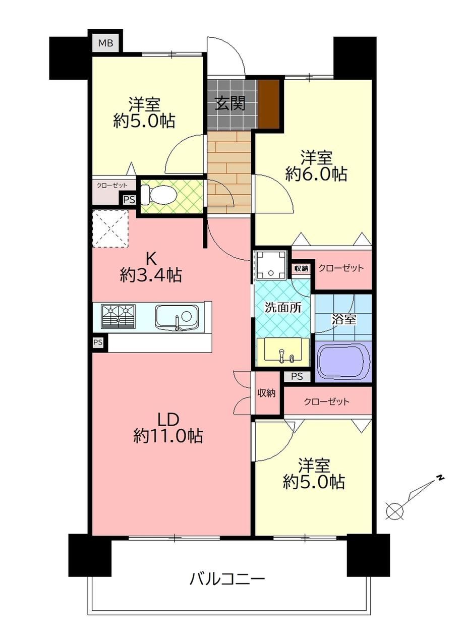 3LDK apartment in Oita, Oita - Photo 1