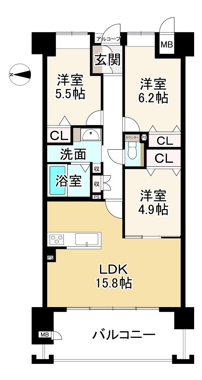 3LDK apartment in Kashihara, Nara - Photo 1
