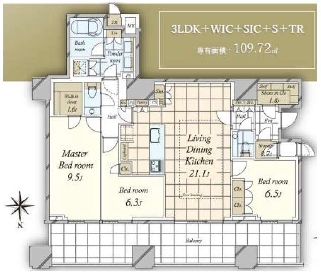 3LDK apartment in Minato Ward, Tokyo - Photo 1