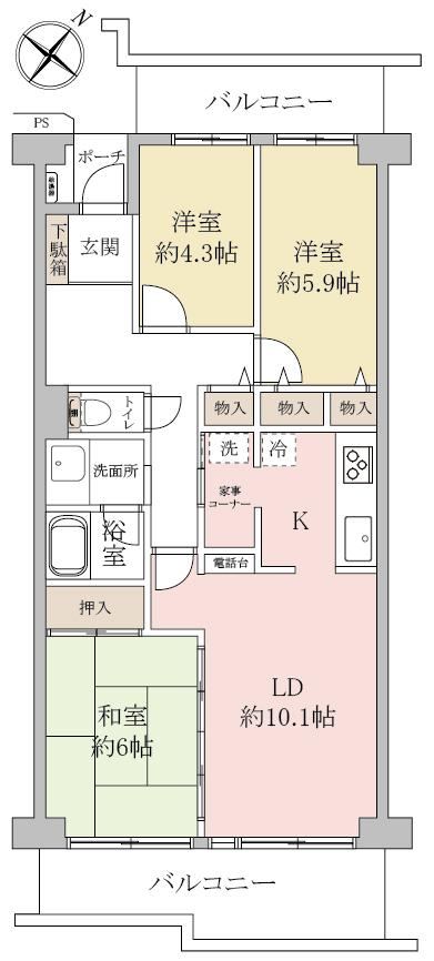 3LDK apartment in Kashiwa, Chiba - Photo 1