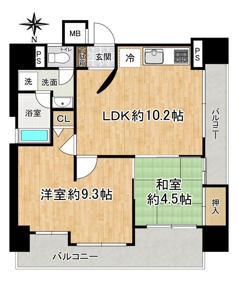 2LDK apartment in Chuo Ward, Osaka - Photo 1