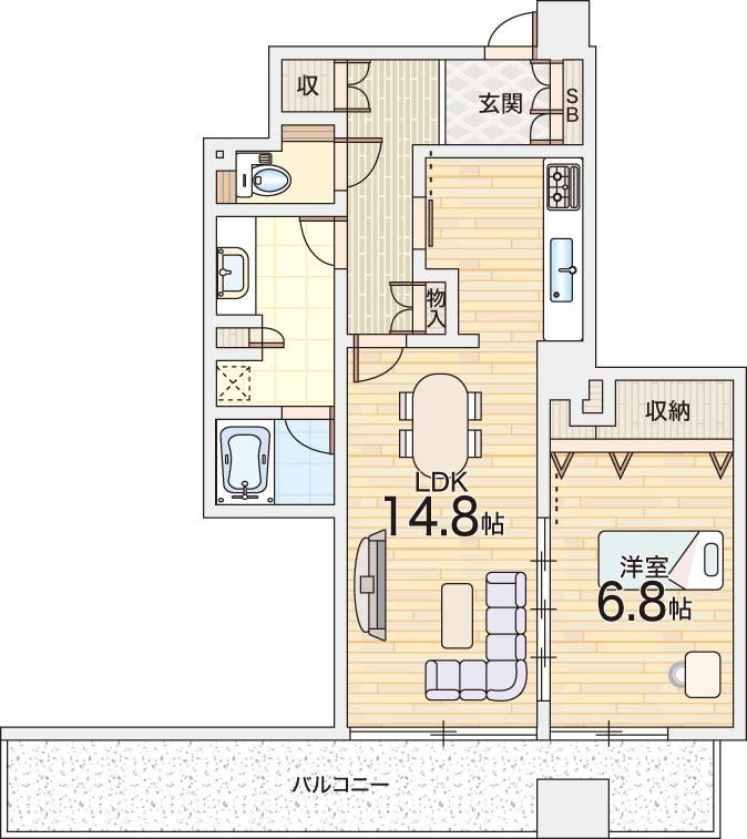 1LDK apartment in Kita Ward, Osaka - Photo 1