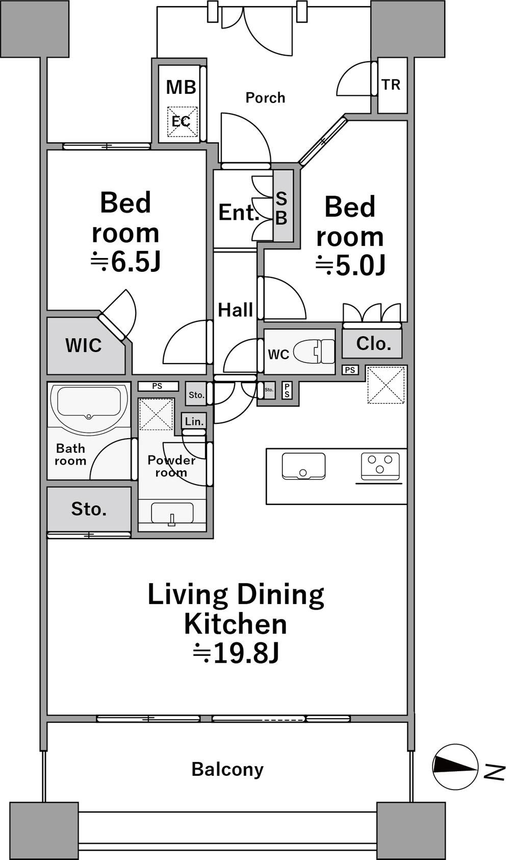 2LDK apartment in Saiwai Ward, Kawasaki, Kanagawa - Photo 1