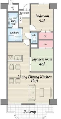 2LDK apartment in Kawachinagano, Osaka - Photo 1
