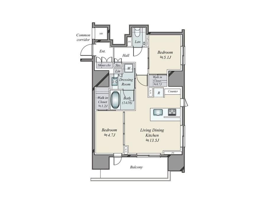 2LDK apartment in Minato Ward, Tokyo - Photo 1