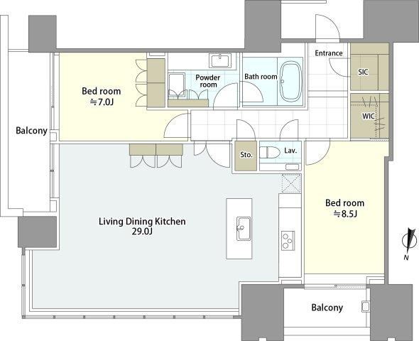 2LDK apartment in Minato Ward, Tokyo - Photo 1