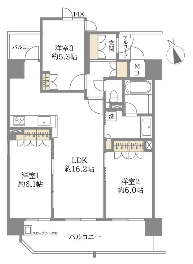 3LDK apartment in Abeno Ward, Osaka - Photo 1