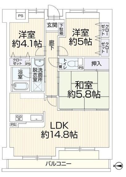 3LDK apartment in Higashiosaka, Osaka - Photo 1