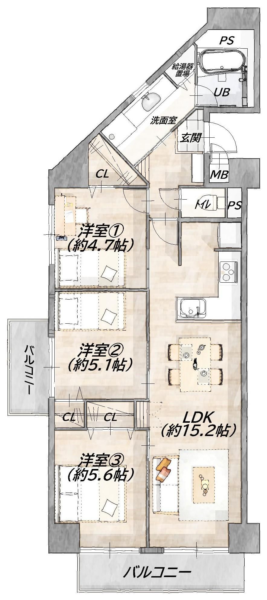 3LDK apartment in Tennoji Ward, Osaka - Photo 1