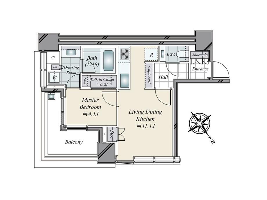 1LDK apartment in Minato Ward, Tokyo - Photo 1