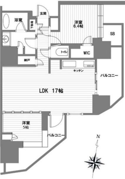 2LDK+S apartment in Minato Ward, Tokyo - Photo 1