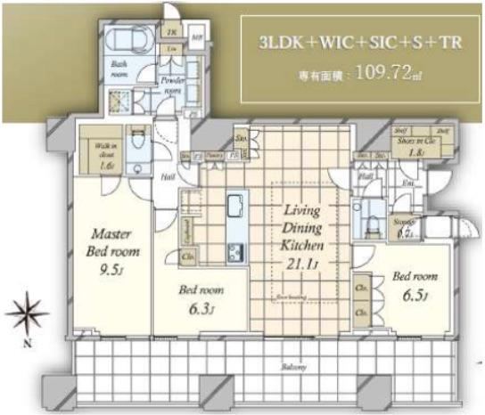 3LDK+S apartment in Minato Ward, Tokyo - Photo 1