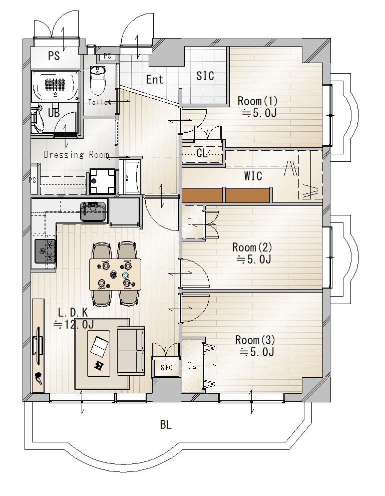 3LDK+S apartment in Tennoji Ward, Osaka - Photo 1
