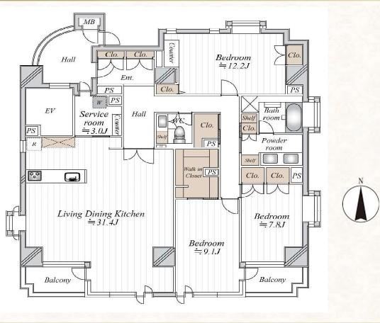 3LDK apartment in Nakano Ward, Tokyo - Photo 1