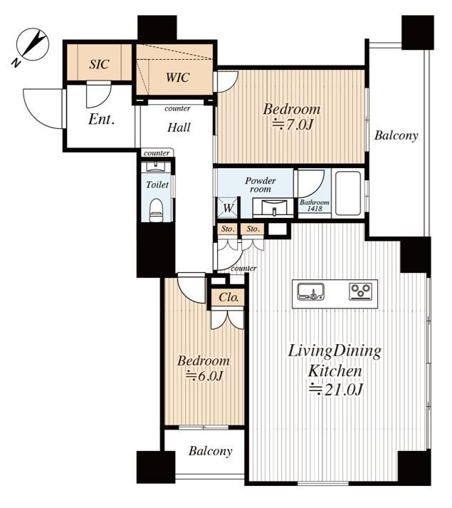 2LDK apartment in Koto Ward, Tokyo - Photo 1