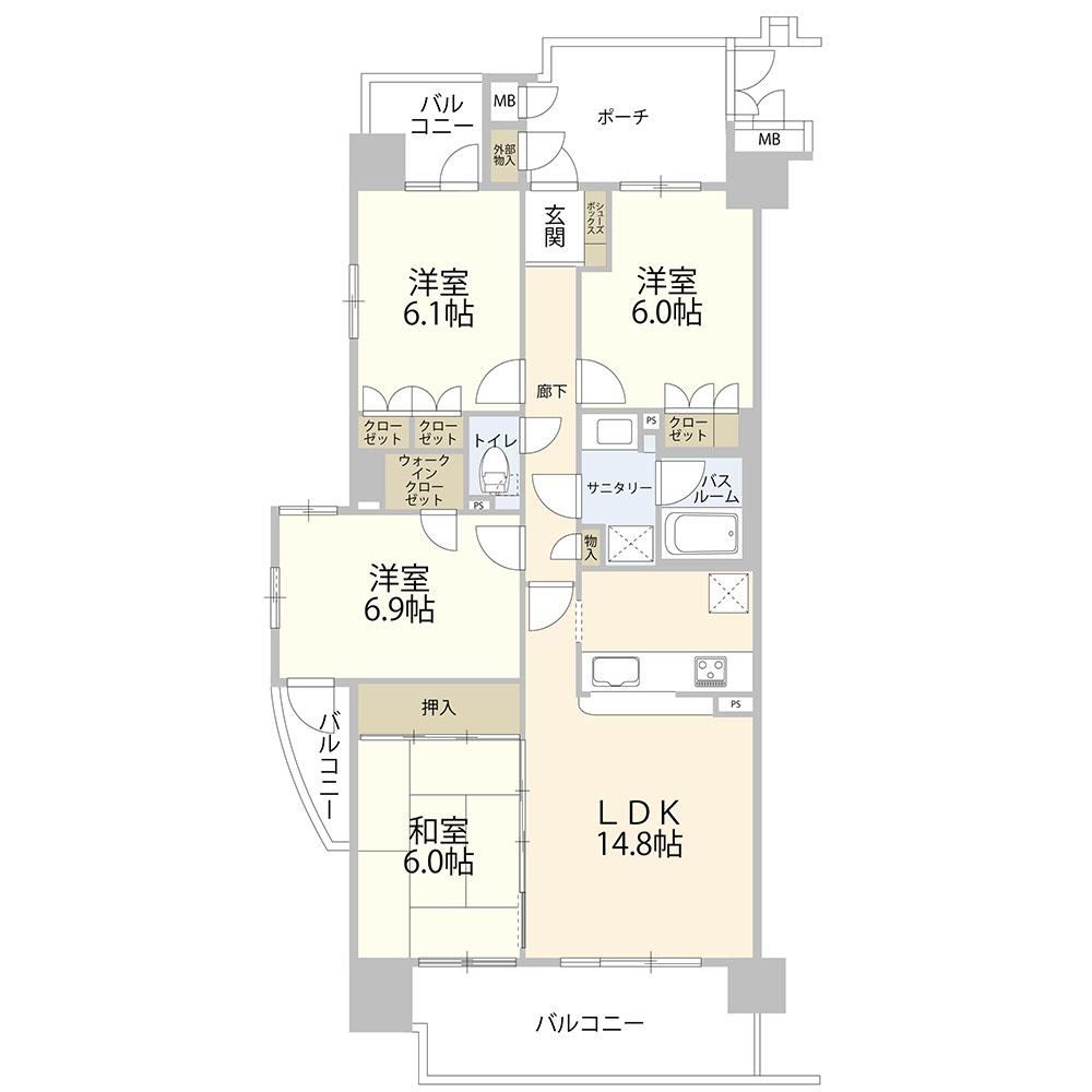 4LDK apartment in Takamatsu, Kagawa - Photo 1