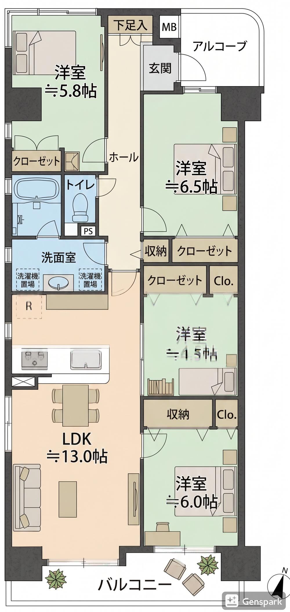 4LDK apartment in Kariya, Aichi - Photo 1