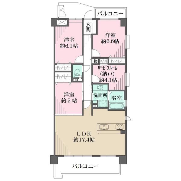 3LDK+S apartment in Takatsuki, Osaka - Photo 1