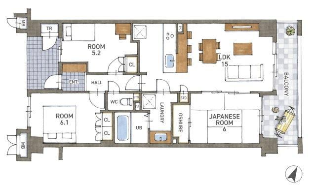3LDK apartment in Nishikyo Ward, Kyoto - Photo 1