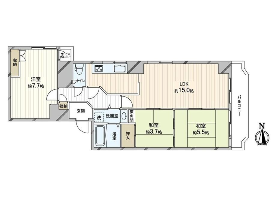 3LDK apartment in Chuo Ward, Osaka - Photo 1