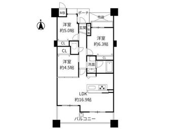 3LDK apartment in Tawaramoto, Shiki District