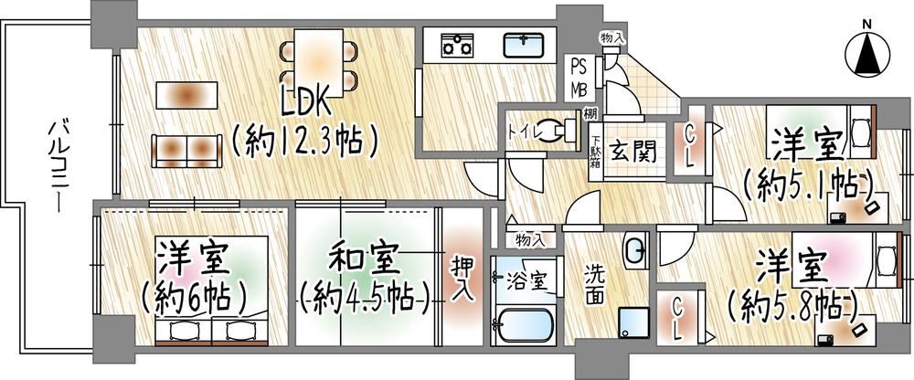 4LDK apartment in Ikeda, Osaka - Photo 1