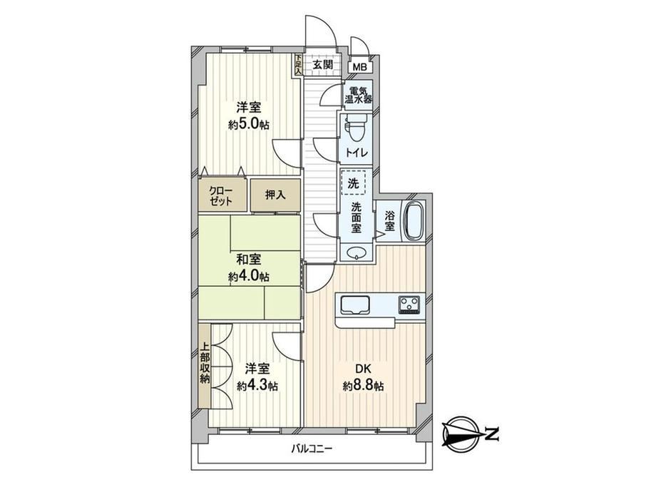 3DK apartment in Chuo Ward, Osaka - Photo 1