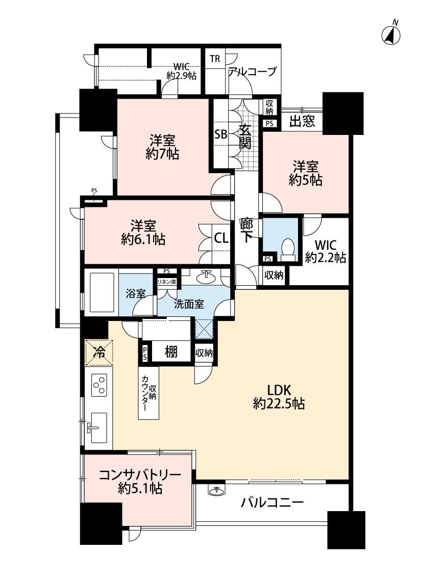 3LDK+S apartment in Mihama Ward, Chiba - Photo 1