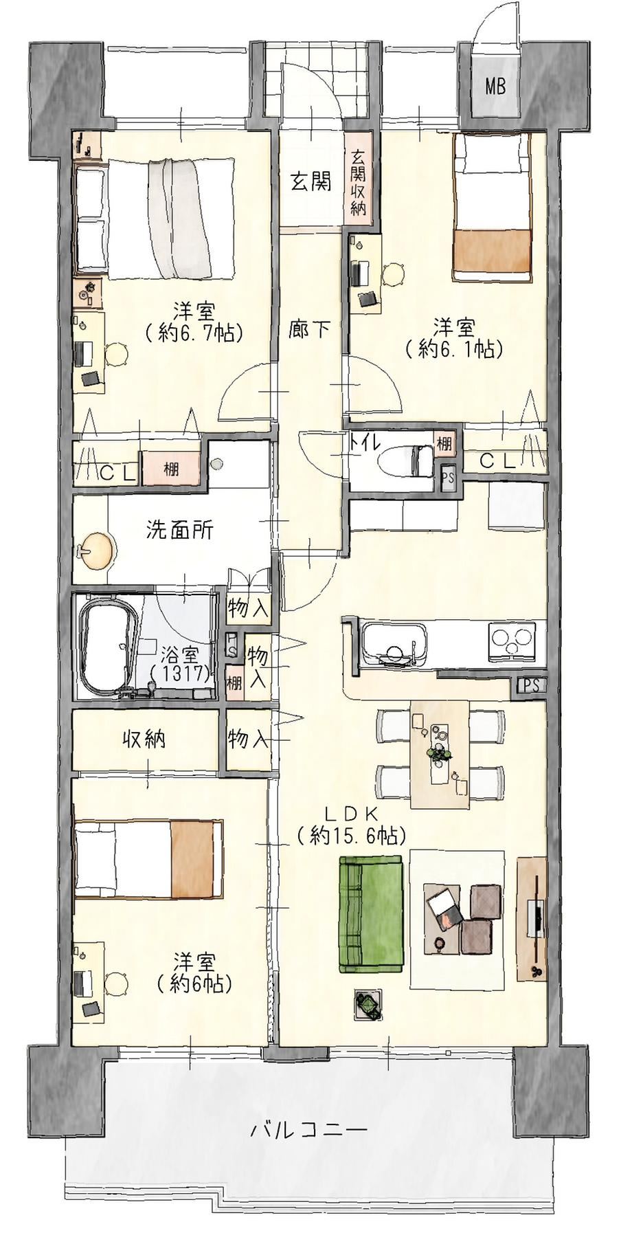 3LDK apartment in Yokkaichi, Mie - Photo 1