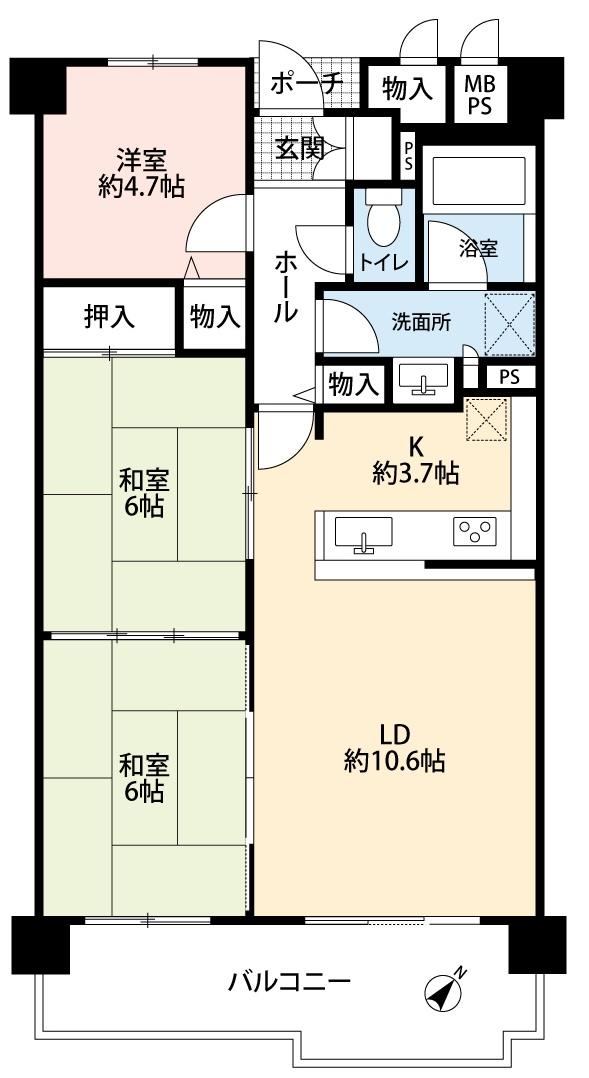 3LDK apartment in Nishi Ward, Kobe, Hyogo - Photo 1