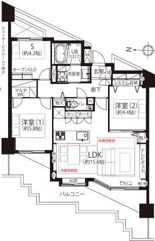 2LDK+S apartment in Setagaya Ward, Tokyo - Photo 1