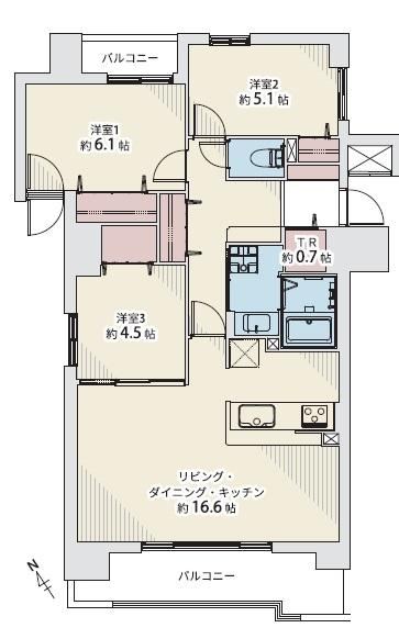 3LDK apartment in Shiroishi Ward, Sapporo, Hokkaido - Photo 1