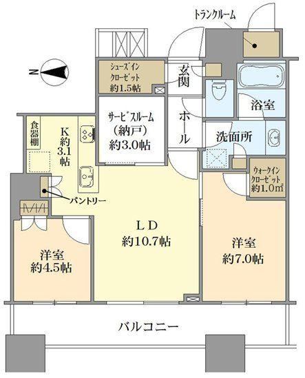 2LDK+S apartment in Shinagawa Ward, Tokyo - Photo 1