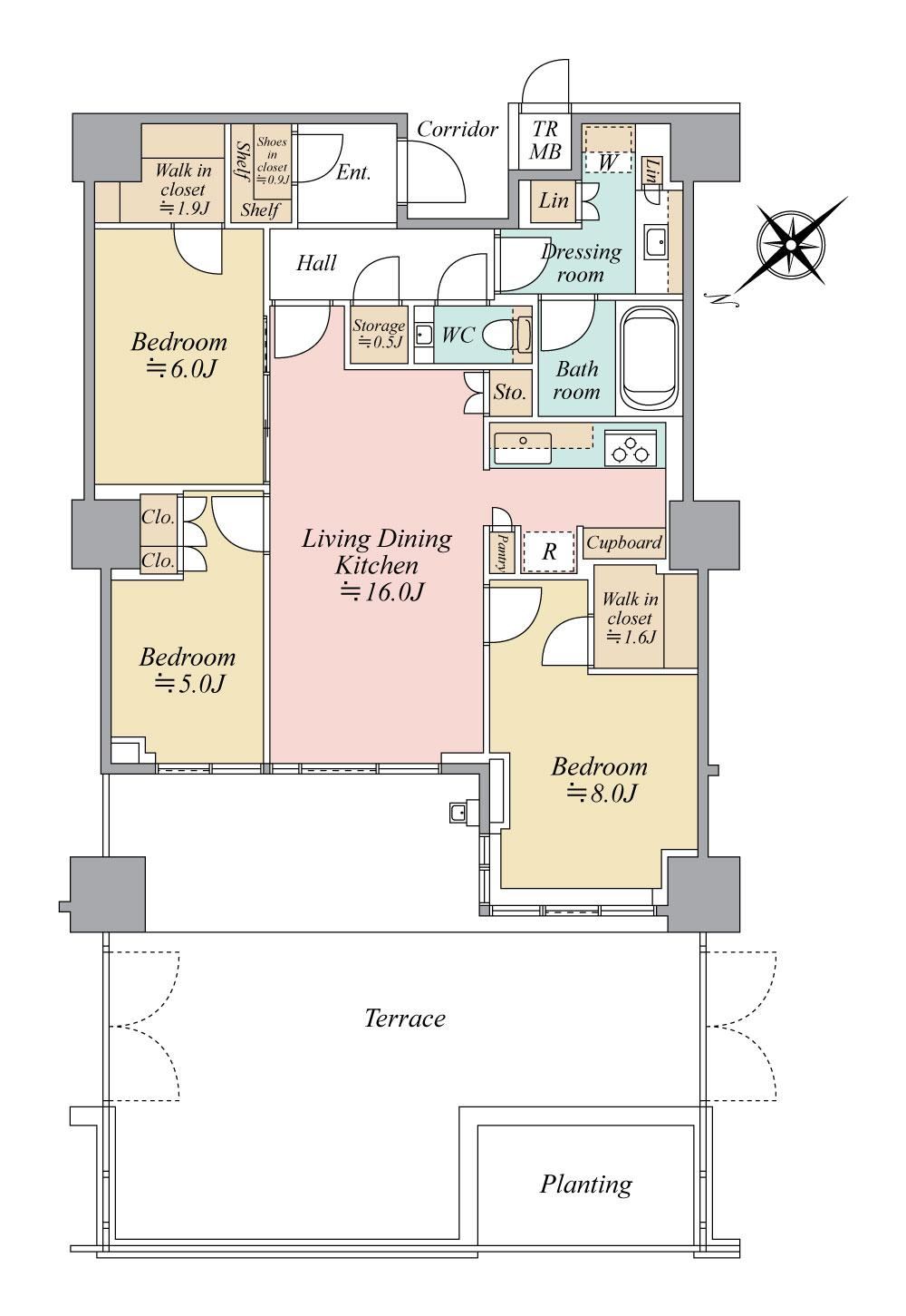 3LDK+S apartment in Minato Ward, Tokyo - Photo 1
